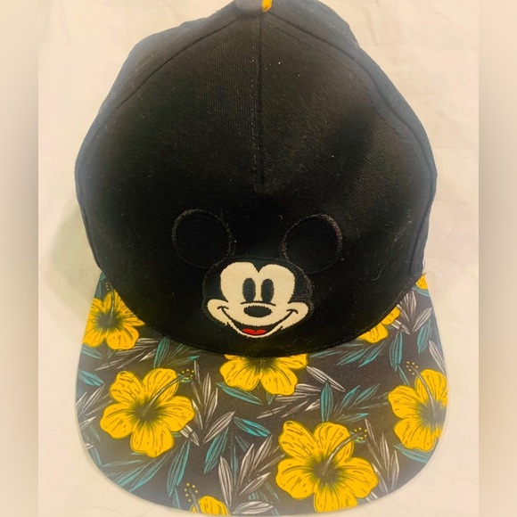 Disney Other - Disney Mickey Mouse Tropical Floral SnapBack Cap Hat Unisex Embroidered Vacation